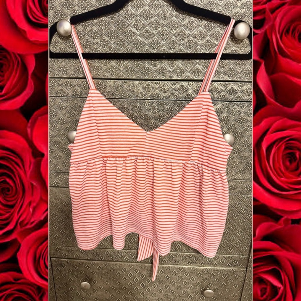 COTTON ON Red & White Crop Top